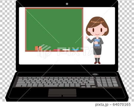 在線課程，筆記本電腦，女老師，西裝 64070165