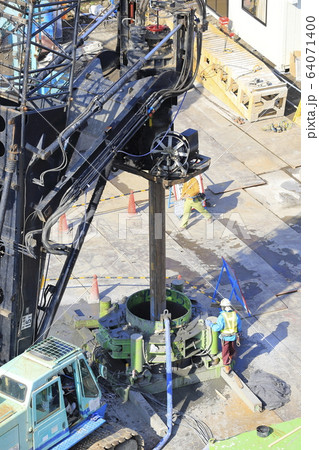 建築現場 基礎工事 掘削工事 建築現場 基礎工事 掘削工事 64071400