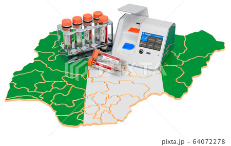 COVID-19 testing in Nigeria concept 64072278