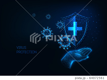 Futuristic medical protection from coronavirus Covid-19 disease concept 64072561