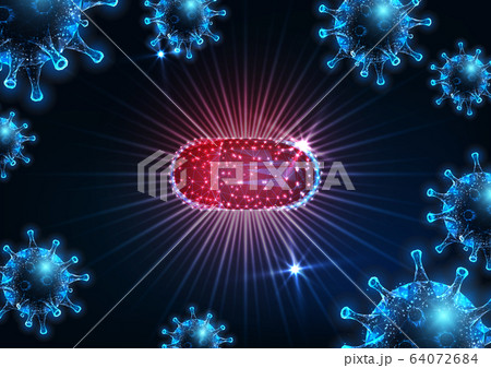 Futuristic antiviral medication against coronavirus sars-cov2 viral disease covid-19 64072684