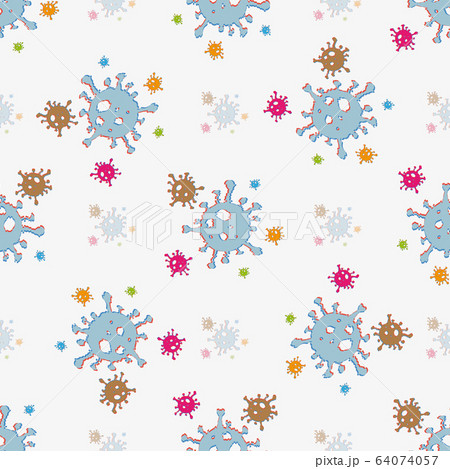 seamless pattern glitch effect Coronavirus COVID-19 . Virus bacteria nCoV 64074057