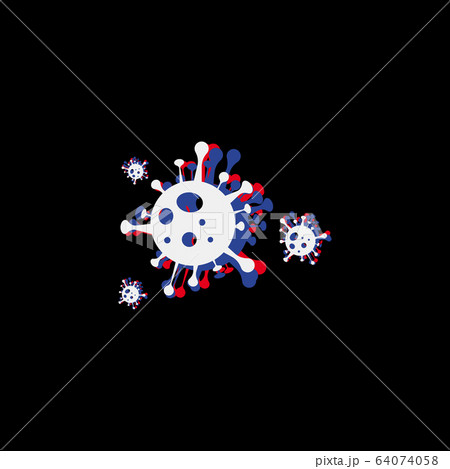 stereo effect of a bacterium virus Coronavirus...のイラスト素材 [64074058] - PIXTA