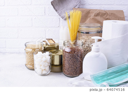 Set of products for the coronavirus pandemic 64074516