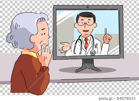 Grandmother who receives online medical care (convinced) Grandmother who receives online medical care (convinced) 64076035