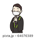 マスクをつけた僧侶（浄土真宗・有髪） 64076389