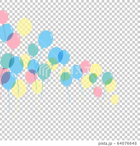 柔和的顏色氣球背景-插圖素材[64076648] - PIXTA圖庫