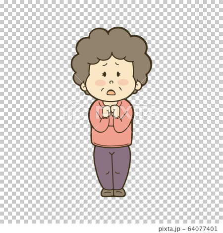 老婦感到焦慮 64077401