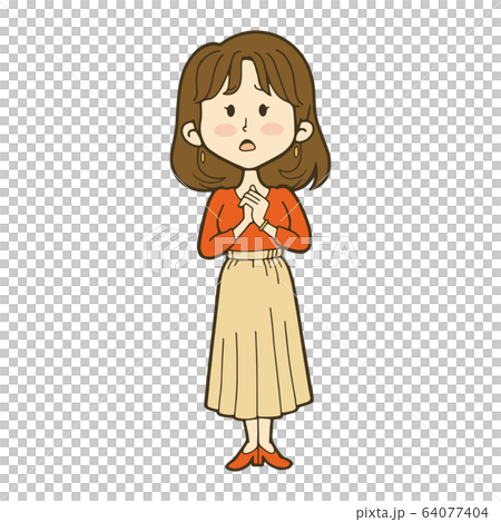 感到焦慮的年輕女子 64077404