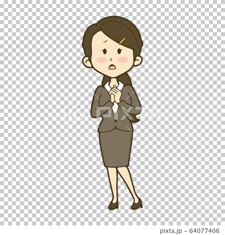 穿西裝的女人不安 64077406