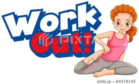 Font design for word work out with kid doing Font design for word work out with kid doing 64078140