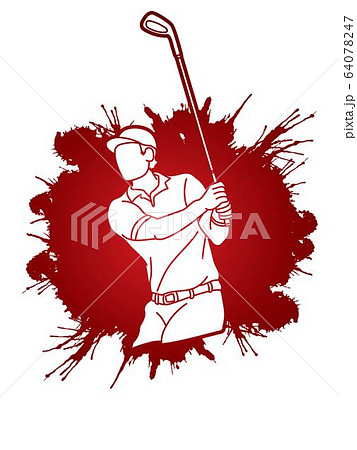 Golf player, Golfer action cartoon sport graphic vector. 64078247