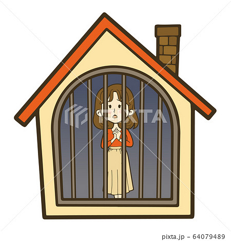 外出を制限されている若い女性 外出を制限されている若い女性 64079489