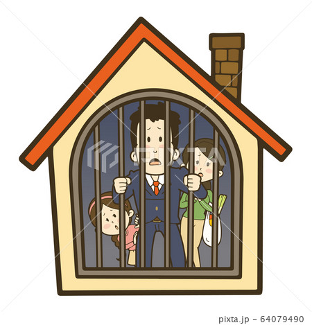 外出を制限されている家族 64079490