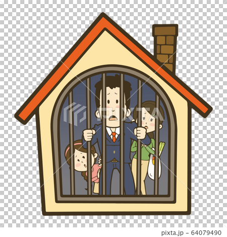 外出を制限されている家族 64079490