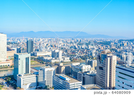 福岡市の百道から中央区方面 福岡市の百道から中央区方面 64080909
