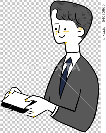 名刺交換 マナーのイラスト素材