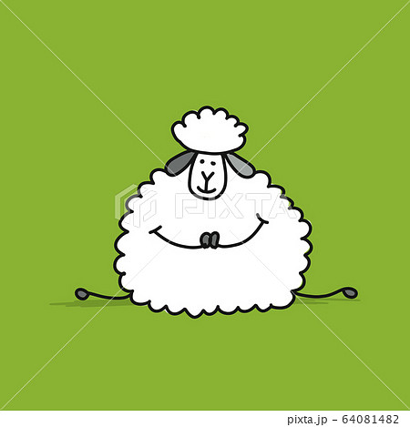 Funny sheep, sketch for your design Funny sheep, sketch for your design 64081482