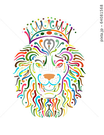 Lion face logo, sketch for your design Lion face logo, sketch for your design 64081568