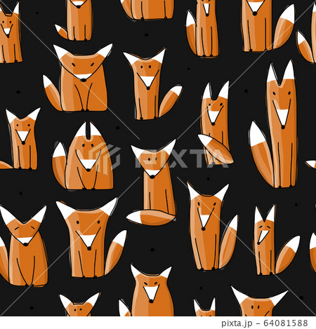 Funny foxes, seamless pattern for your design 64081588