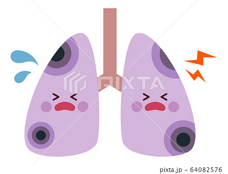 黒くなった肺のイラスト素材