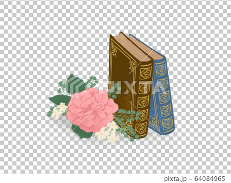 アンティーク本と花 アンティーク本と花 64084965