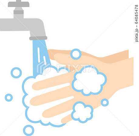 手洗い ハンドソープの泡 水道水のイラスト素材