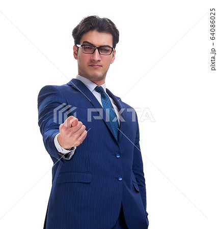 Businessman isolated on the white background 64086025