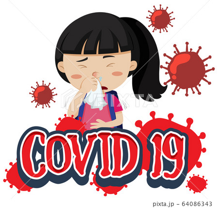 Font design for word covid-19 with sick girl Font design for word covid-19 with sick girl 64086343