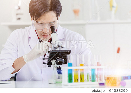 Asian Scientist Doctor working in medical healthcare lab for science medicine research 64088299