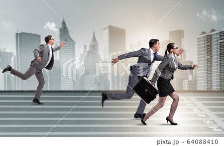 Businesspeople running in competition concept 64088410