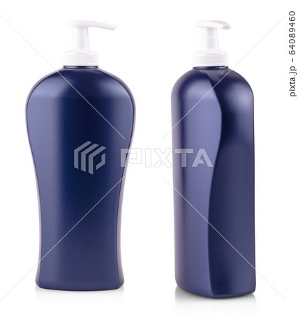 Plastic Clean Blue Bottle With Dispenser On White 64089460