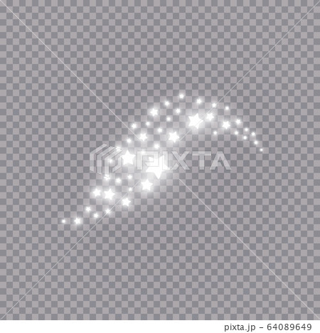 Glowing light effect with many glitter particles isolated on transparent background. Vector starry cloud with dust. Magic christmas decoration 64089649