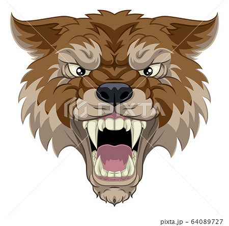 Wolf or Werewolf Monster Scary Dog Angry Mascot 64089727