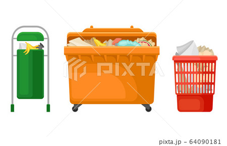 Garbage or Refuse in the Tanks and Sack Vector Set 64090181