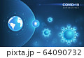 Coronavirus COVID-19. Coronavirus outbreak and coronaviruses influenza background. COVID-19 Virus. Virus attack on earth. Vector Illustration. 64090732