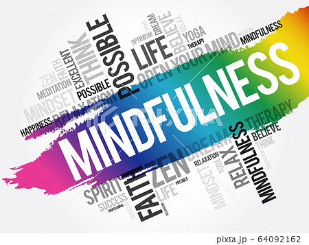Mindfulness word cloud collage Mindfulness word cloud collage 64092162