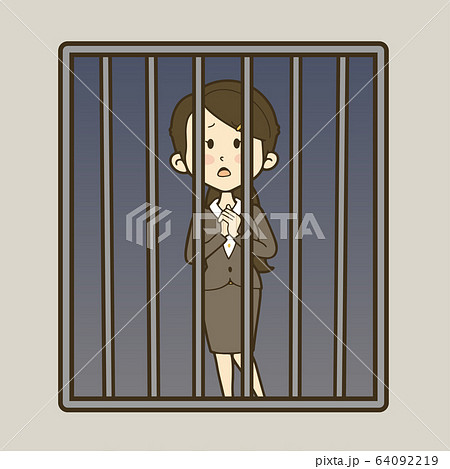 外出を制限されているスーツの女性 64092219