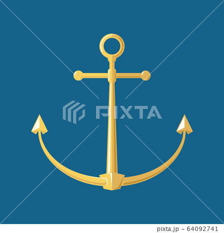 Silhouette anchor isolated on blue background 64092741