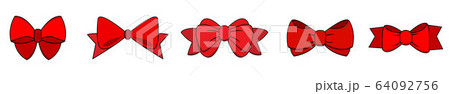 set of Red bow flat design isolated on white 64092756