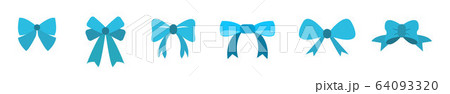 set of blue bow for celebration christmas and 64093320