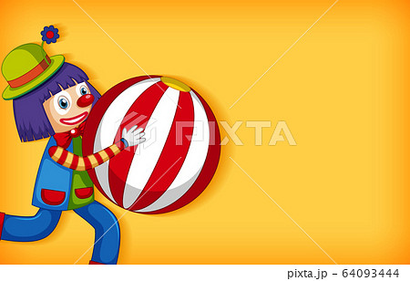 Background template design with happy clown with 64093444