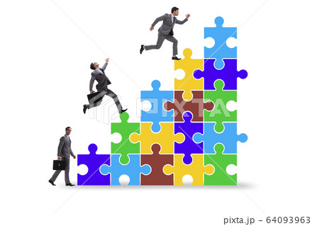 Businessman in growth concept - business metaphor Businessman in growth concept - business metaphor 64093963
