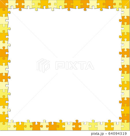 ジグソーパズル風フレーム 枠 正方形 ジグソーパズル風フレーム 枠 正方形 64094319
