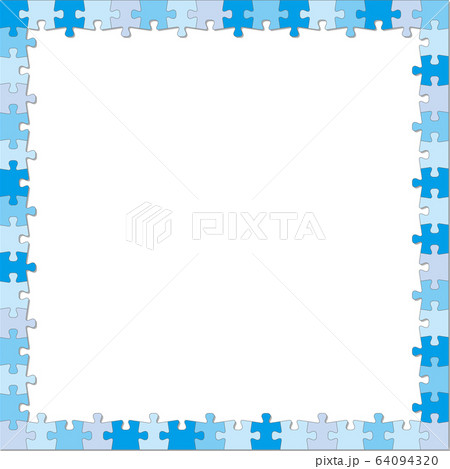 ジグソーパズル風フレーム　枠　正方形 64094320