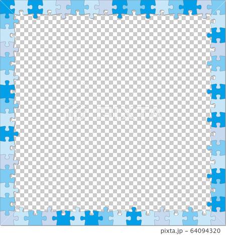 ジグソーパズル風フレーム 枠 正方形のイラスト素材
