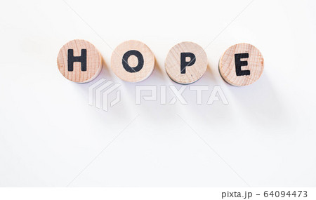 hope letters on white background 64094473
