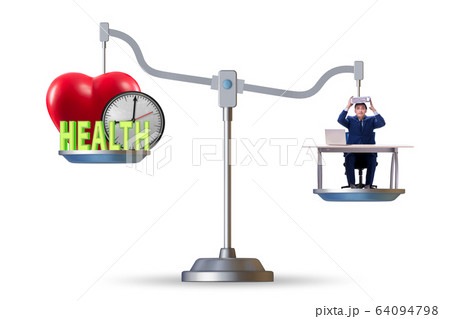 Concept of balance between work and health 64094798