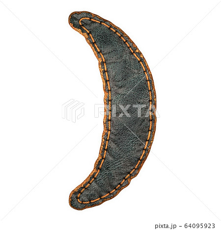 Symbol right parentheses made of leather. 3D render font with skin texture isolated on white background. 64095923