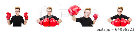 Funny boxer isolated on the white background Funny boxer isolated on the white background 64096523